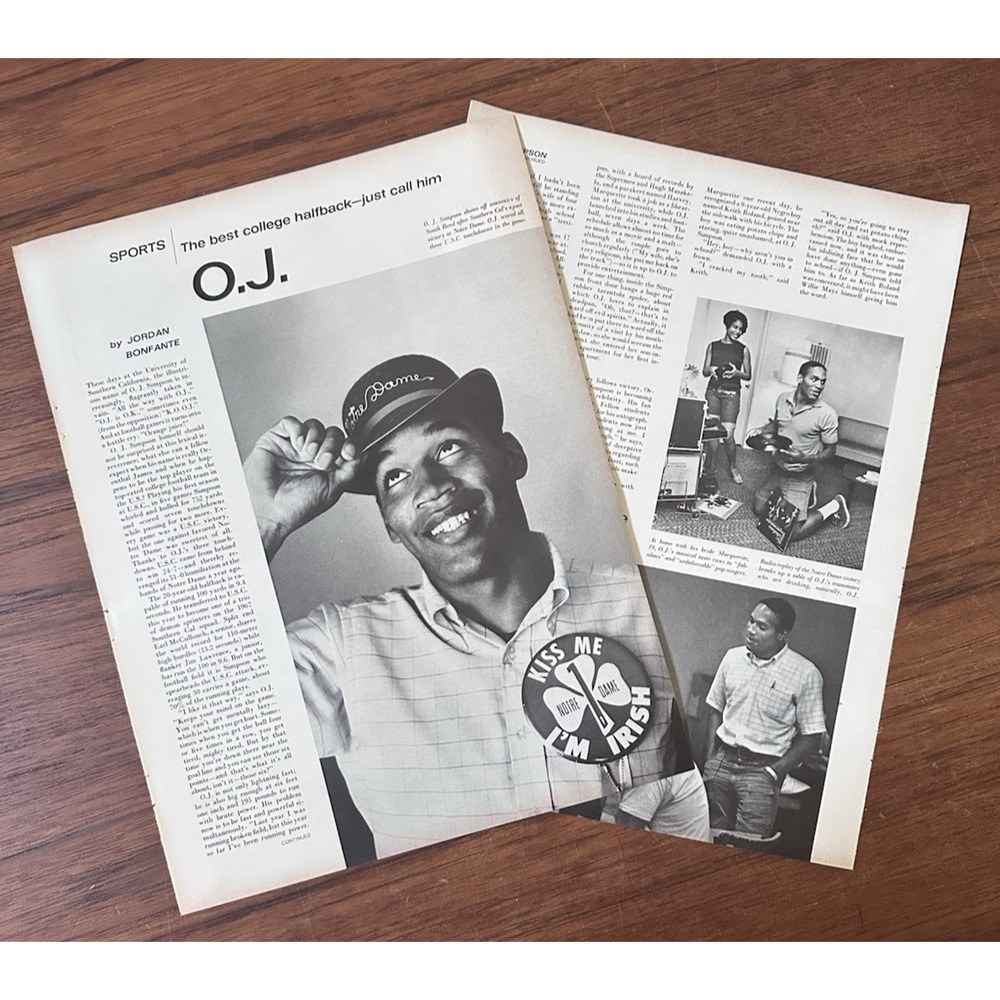1967 O. J. Simpson Life Magazine Article Clipping